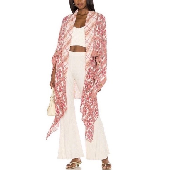 Free People American Pie Patchwork Kimono One Size - Picture 1 of 6